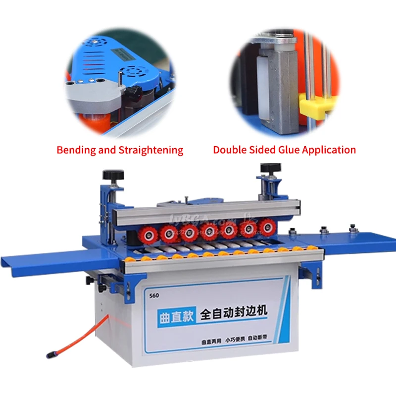 เครื่องปิดขอบอัตโนมัติ LY-560 1200W แบบโค้งและตรง ความกว้าง 6-60 มม. สำหรับงานไม้ แผ่นไม้ปาร์ติเคิล และไม้เนื้อแข็ง