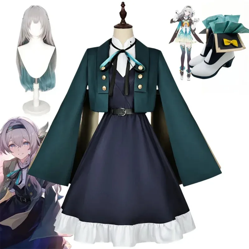 

IN STOCK Game Honkai Star Rail Firefly Cosplay Costume Dress Wig Full Set Women Halloween Carnival Party Clothes