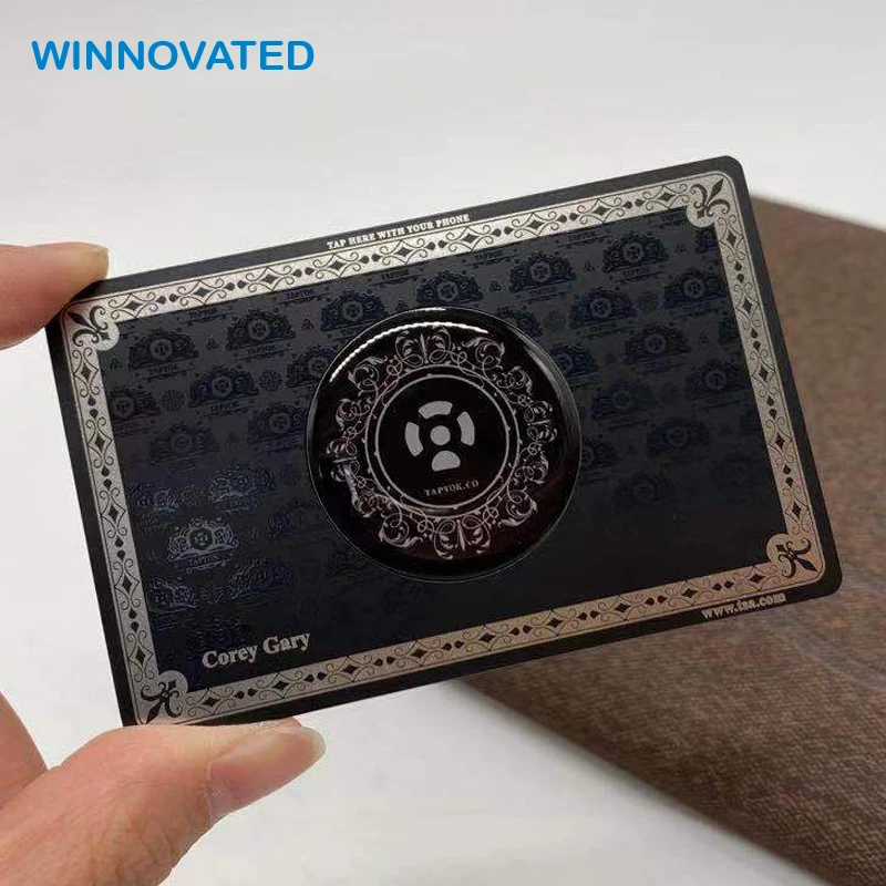 Customized product Rfid 125khx Premium Black Business PVC Hybrid NFC Metal Card 3 Colors SHENZEN