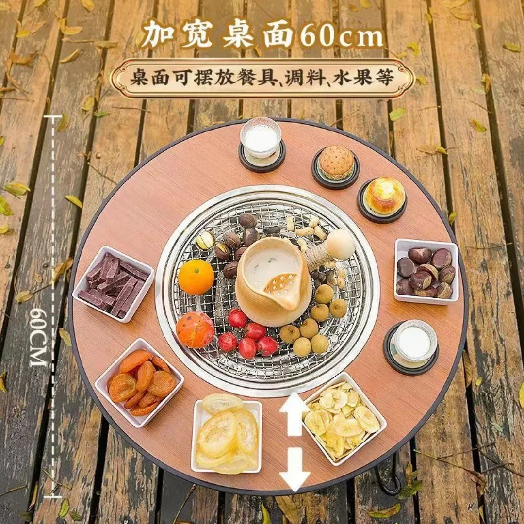 AOLIVIYA BBQ Grill Stand Heavy Duty Compact Adjustable Portable Folding Table Picnic Camping Table Outdoor Coffee Tea Table
