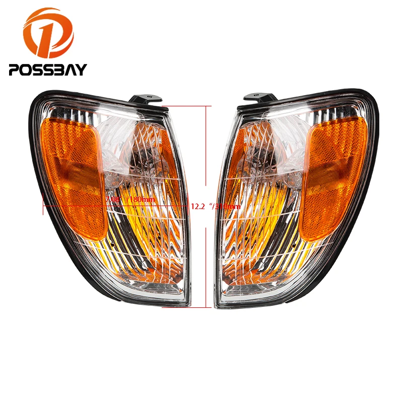 POSSBAY Car Accessories Front Side Turn Signal Lights Indicator Corner Light For Lexus LX470 1998-2005 2006 2007 Without Bulbs