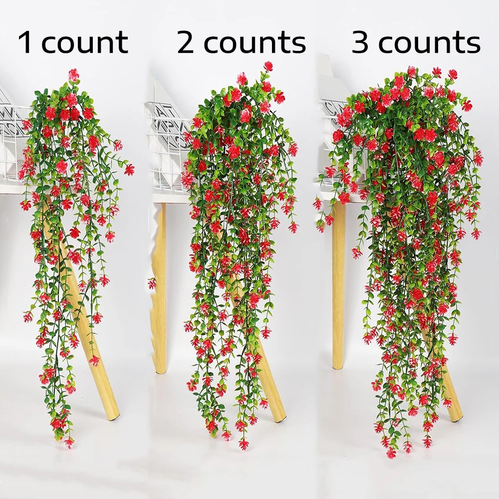 9pcs artificial hanging vine flower artificial ivy hanging plant interior room wall wedding terrace porch halloween christmas