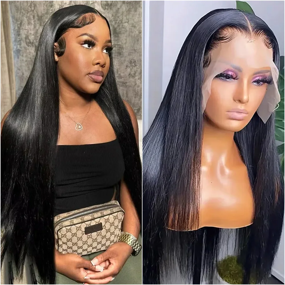 

Human Hair Brazilian 5x5 Glueless Bone Straight Lace Frontal Wig 13x6 HD Lace Front Human Hair Wigs For Women Pre Plucked