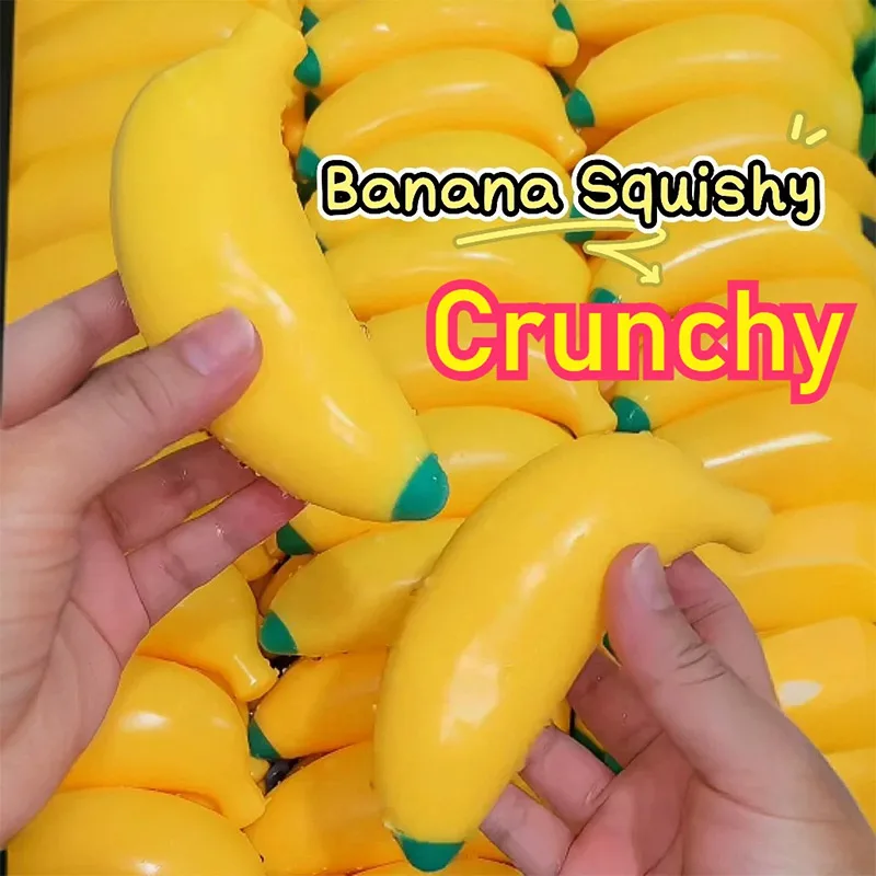 Anti-stress Squishy Banana Toys Slow Rising Jumbo Squishy Fruit Squeeze Toy Funny Stress Reliever Reduce Pressure Prop