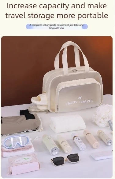 Waterproof Dry Wet Separation Swim Bag Large Beach Tote with Shoe Compartment for Pool Gym Travel Cosmetic Organizer