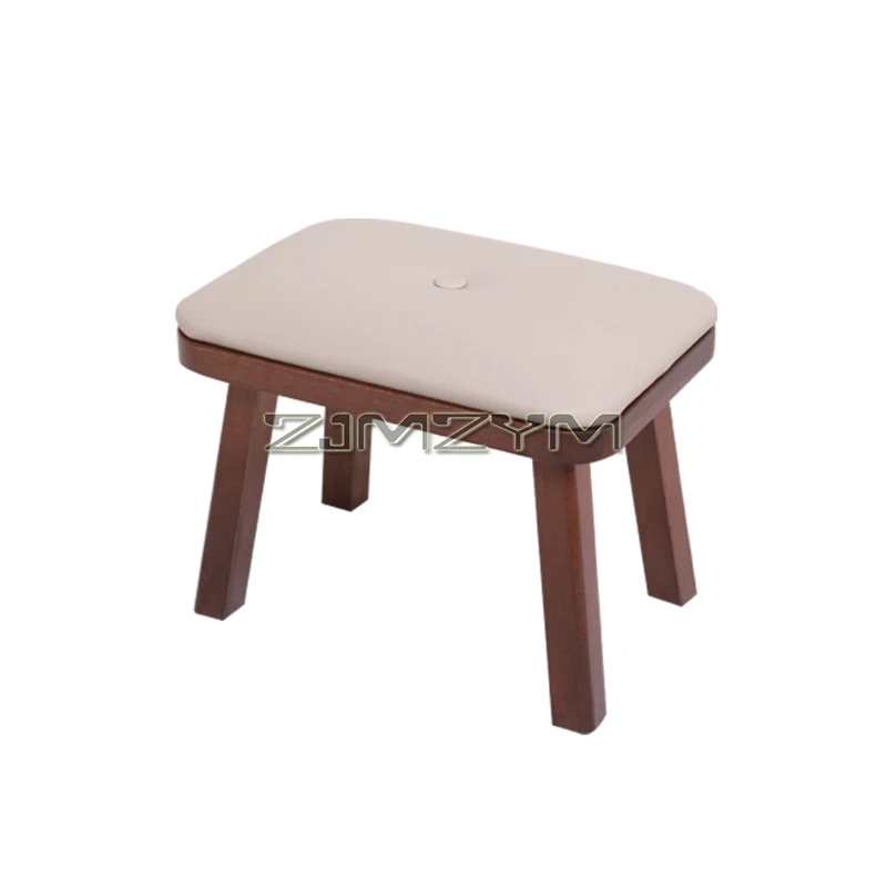 Vanity Stool, Modern Rectangular Wood Stool (34CM x 24CM x 24CM H) Small Bench Seat, End Table Stool, Bathroom Stool Wood