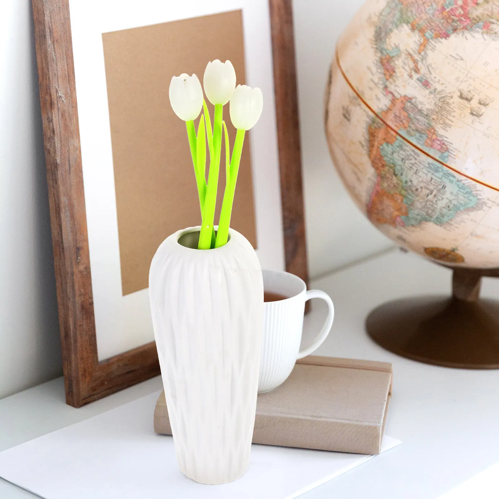 

3Pcs Succulent Gel Pen Swing Design Fine Workmanship Non-Peel Color Lightweight Portable Smooth Writing Pen for Students Office