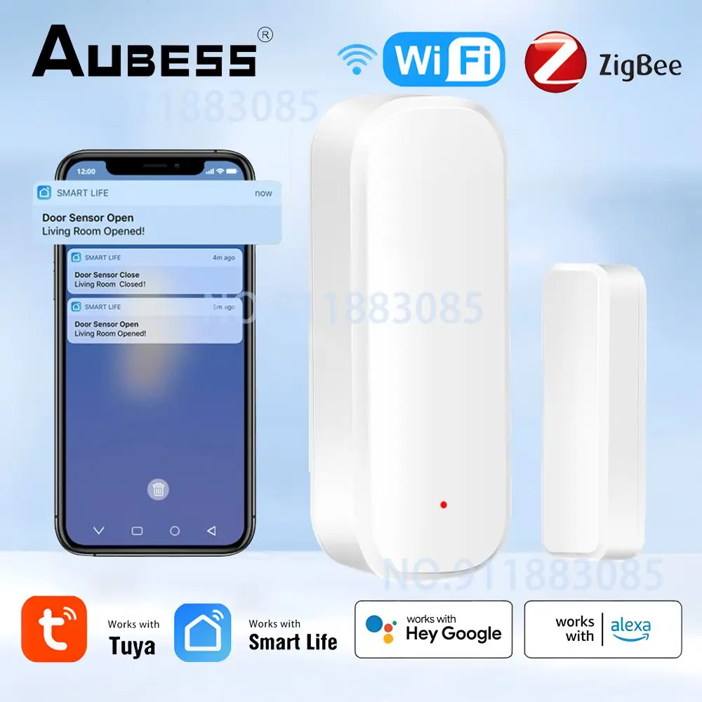 WiFi Zigbee Door Window Sensor Tuya Garage Door Detectors Works With Alexa Google Home Alexa Voice Smart Life APP Remote Alarm