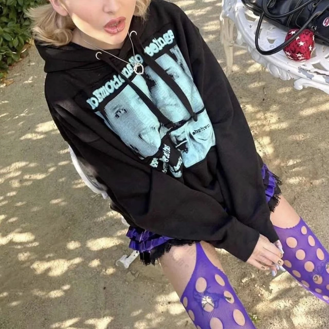 

High Street Punk Printed Graphs Ретро Уличная толстовка на молнии большого размера Мужская Y2k Rock Personality Свободная спортивная толстовка с капюшоном Топы для пар