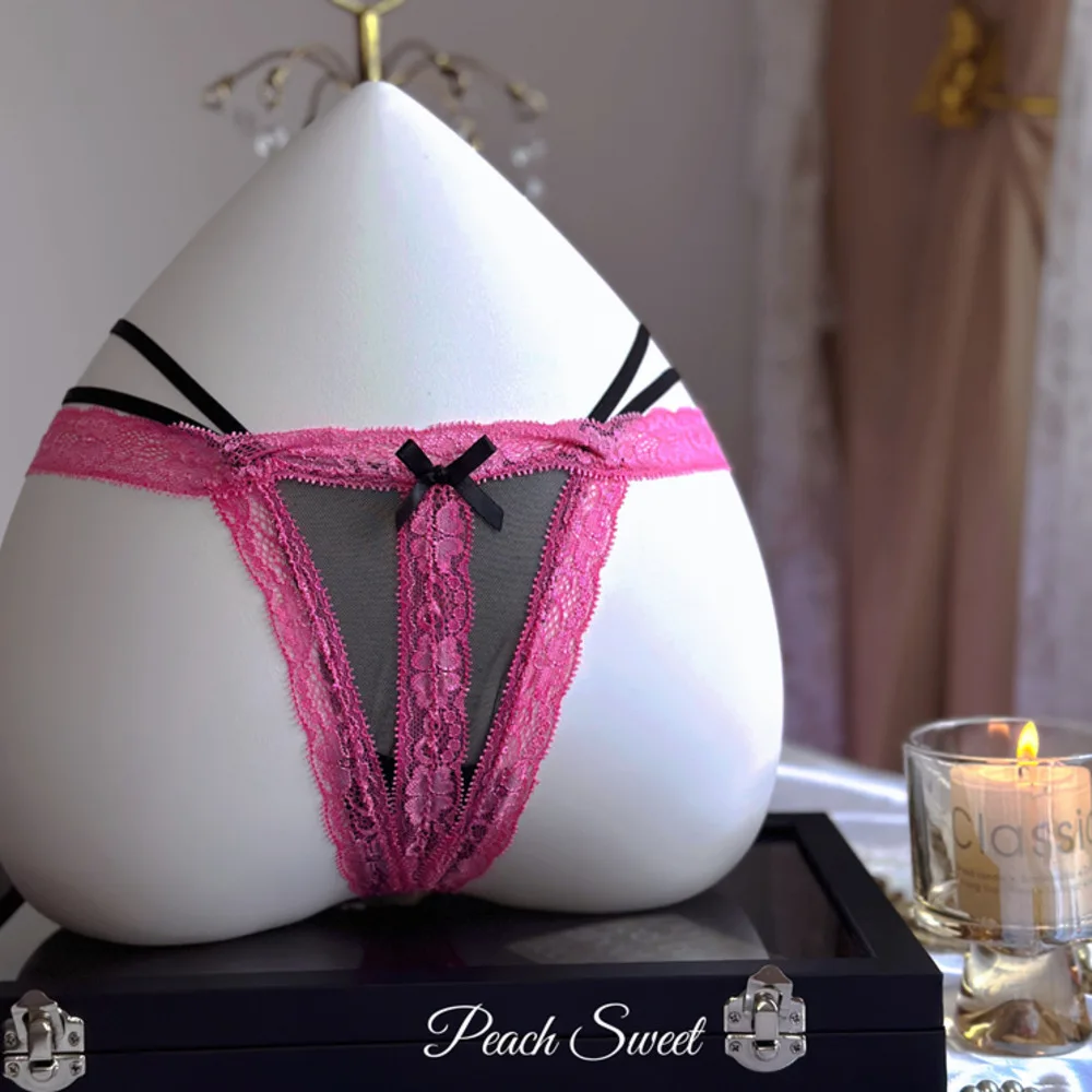 SP&CITY Sexy Panties Lace Belt Women\'s Underpants Hollow out Transparent Underwear Sex Hot Seamless Thong Bow Low Waist T Pants
