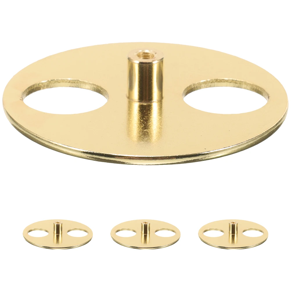 

4 Pcs Music Box Turntable Base Winding Keys Diy Winder Replacement Parts Metal Circular Disk