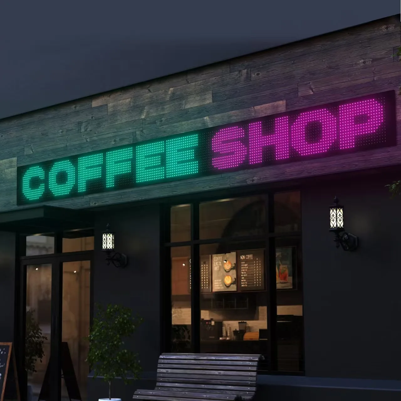 علامة LED قابلة للبرمجة للأعمال، علامة رقمية مرنة، علامة LED للتمرير، تطبيق بلوتوث، رسوم متحركة بتصميم DIY، نص، جرافيتي