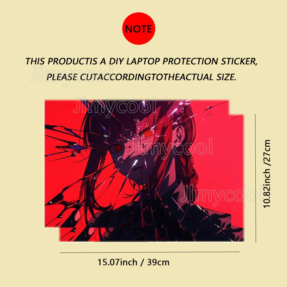 2 Pack Broken Red Pattern Laptop Art Decal Case Universal Laptop Skin Sticker for Laptop Refrigerator Decor Decal Stickers