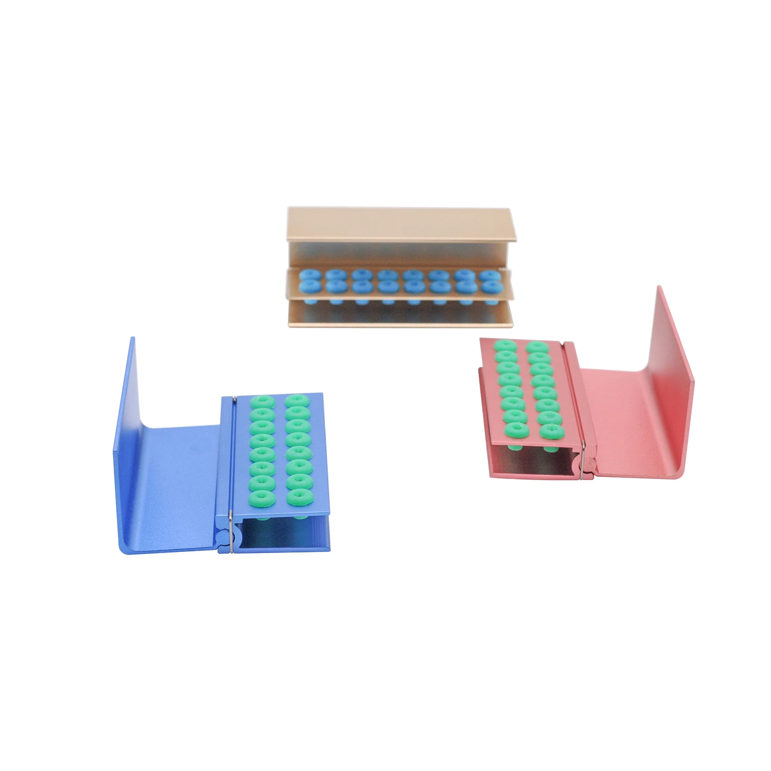 

1Pc Dental Autoclave Sterilization Case 16-Slot Silicone FG/RA Bur Organizer Heat-Resistant Metal Block Clinic Lab Tool