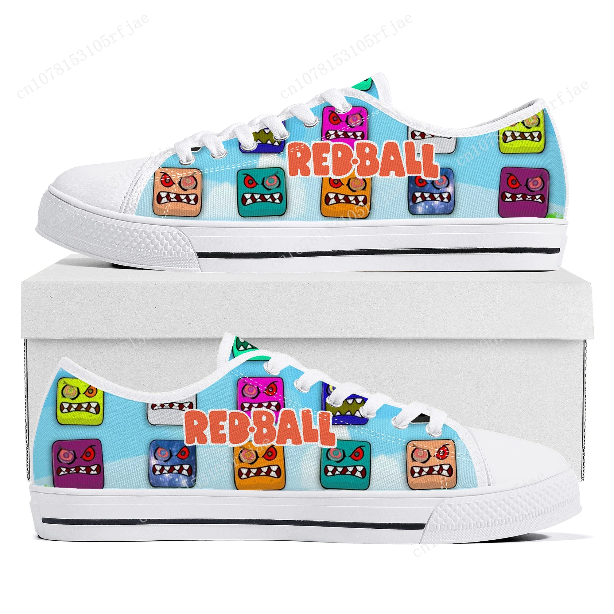 

Red Ball Low Top Sneakers Hot Cartoon Game Womens Mens Teenager High Quality Fashion Canvas Sneaker Couple Custom Built Shoes