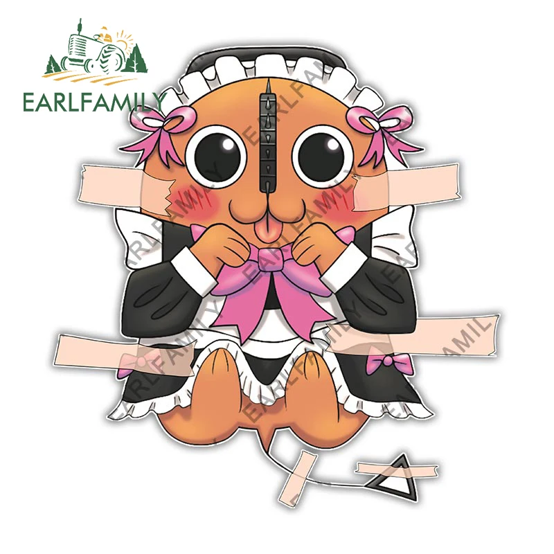 

EARLFAMILY 13 см x 12,6 см для Pochita, автомобильные аксессуары, наклейки, индивидуальные аниме, водонепроницаемая солнцезащитная наклейка, кемперван