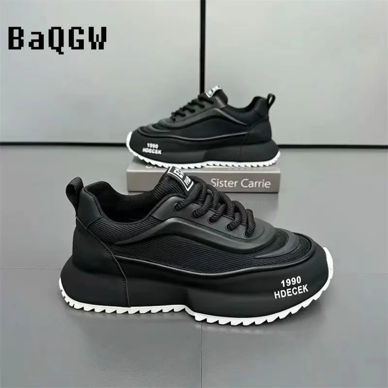 Casual Color Block Mesh Breathable Increased Internal Platform Designer Chunky Sneakers for Men Women Fashion Running Men Shoes