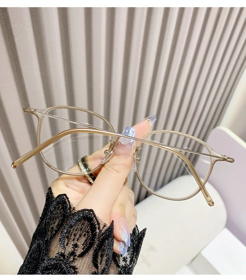 Presbyopie-Brille mit PC + Metallrahmen, runde Schildpatt-Anti-Blaulicht-Brille, 0 Grad, kann zur Dekoration verwendet werden – Detail 12