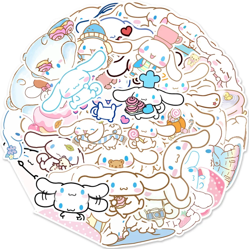 

10/30/50pcs Cute Cinnamoroll Cartoon Stickers Sanrio Graffiti Sticker Laptop Skateboard Suitcase Car Bike Kids Decal Toys Gift