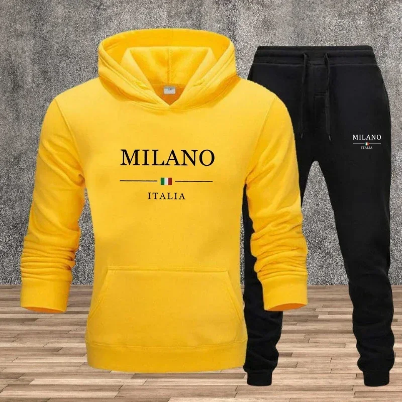 The 2025 Autumn New Men's and Women's Fashion Casual Sportswear, Outdoor Fitness Jogging Hoodie, Hoodie + Long Pants Set