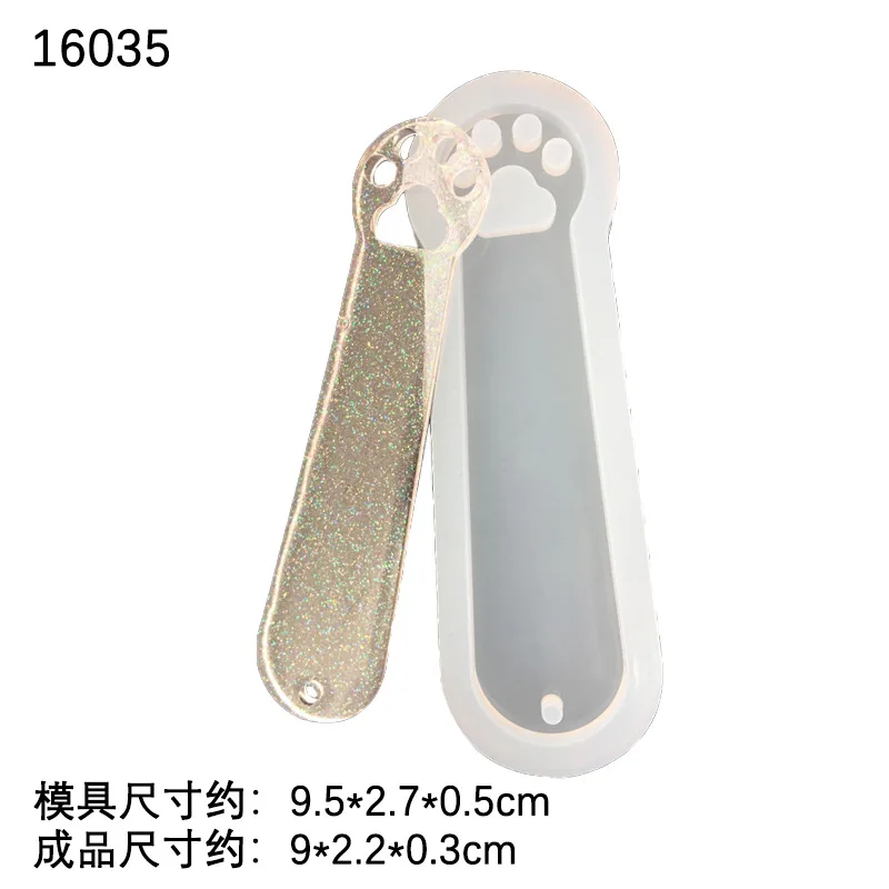 Mirror Blank Cat Paw Bookmark Mold DIY Manual Mold Wholesale 16035