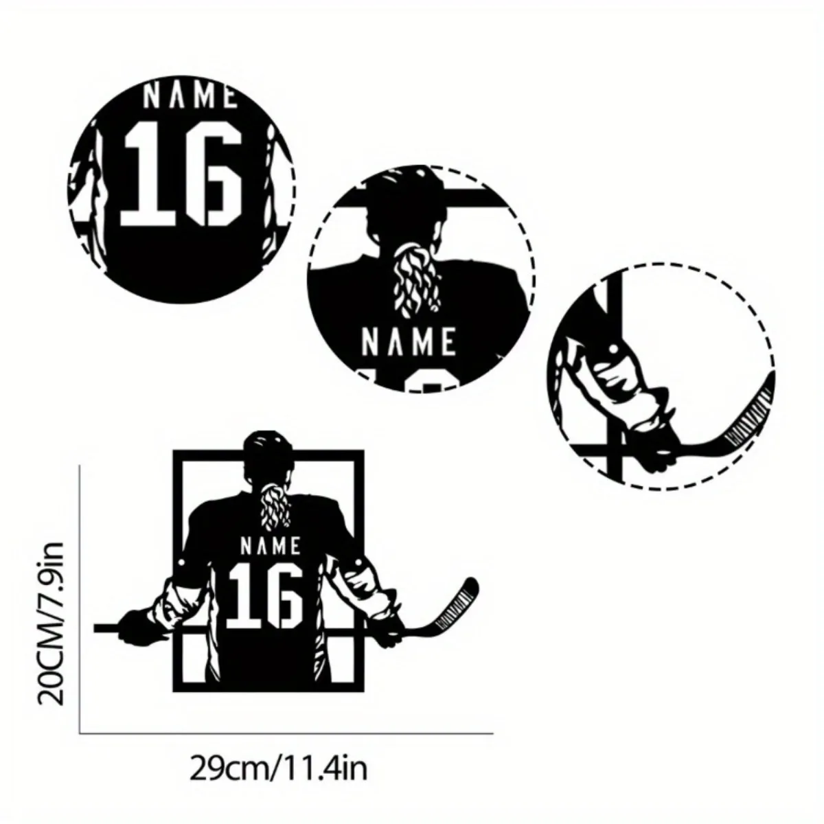 لافتة هوكي معدنية مخصصة - مخصصة مع الاسم والرقم، فن جداري مثالي لغرف نوم الأولاد، هدية رائعة.