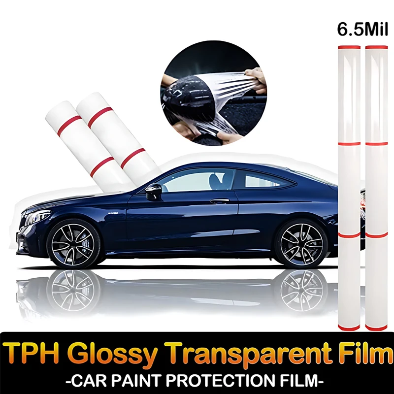 

TPH PPF 152CMx15M Super Glossy Transparent Car Cover 6.5Mil Car Paint Protection Film Vinyl Film Transparent Protective Sticker