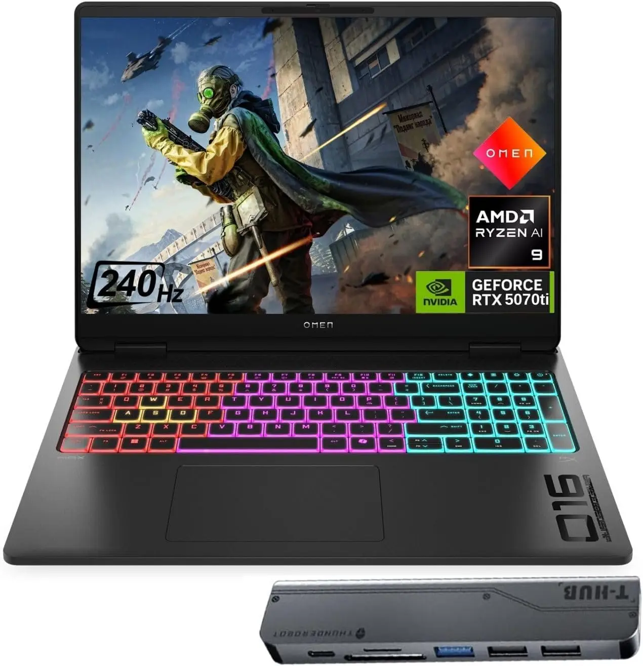 

Игровой ноутбук HP Omen MAX с RTX 5070 Ti, 16 дюймов WQXGA 240 Гц, AMD Ryzen AI 9 HX 375, 64 ГБ DDR5, 2 ТБ SSD, RGB-подсветка клавиатуры, комплект