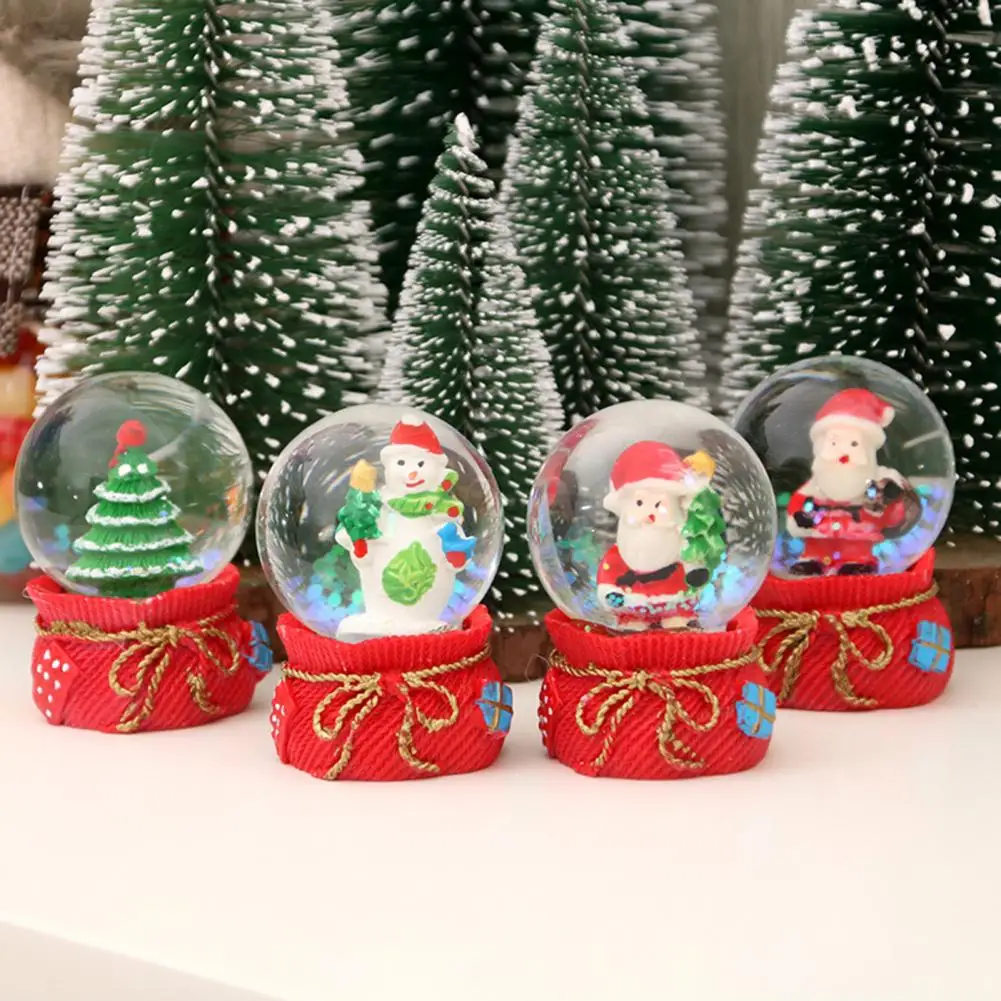 Cute Resin Santa Claus Snowman Snow Globe Miniature Glass Snow Globe Christmas Glass Snow Globe Ornament Birthday Gift