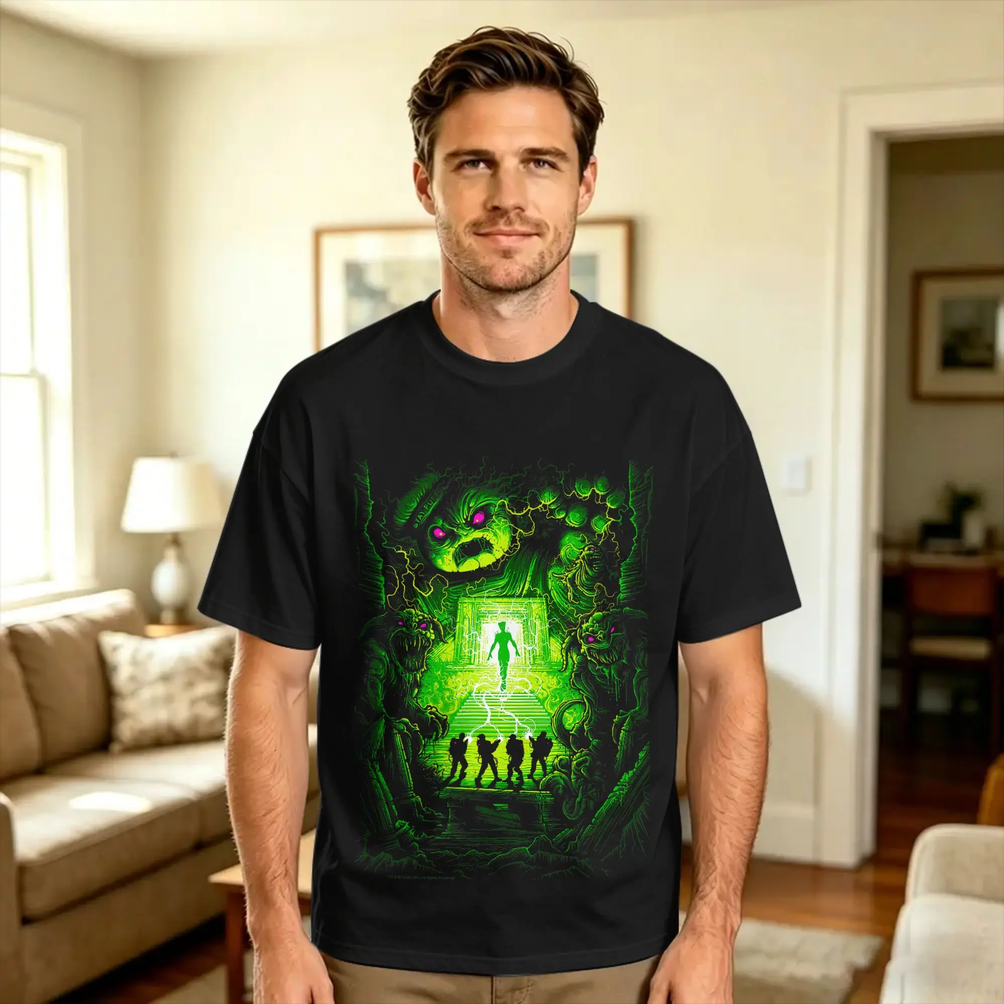 Ghost Movie Dan Mumford Marshmallow T-Shirt Beach  Y2K Basic T-Shirts Pure Cotton Harajuku Tee Shirt For Men's Custom Logo Tees
