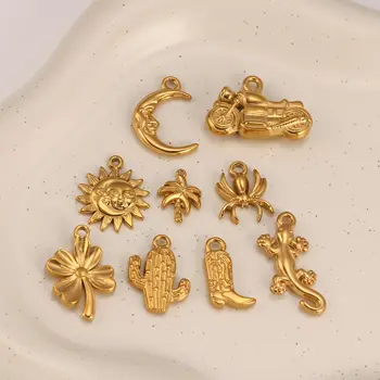 3件組椰子樹/靴子/蜘蛛/太陽/仙人掌造型不銹鋼熱帶沙漠吊墜,適用於項鍊、手鍊DIY飾品製作 10 最佳銷售 椰子女孩 - №10