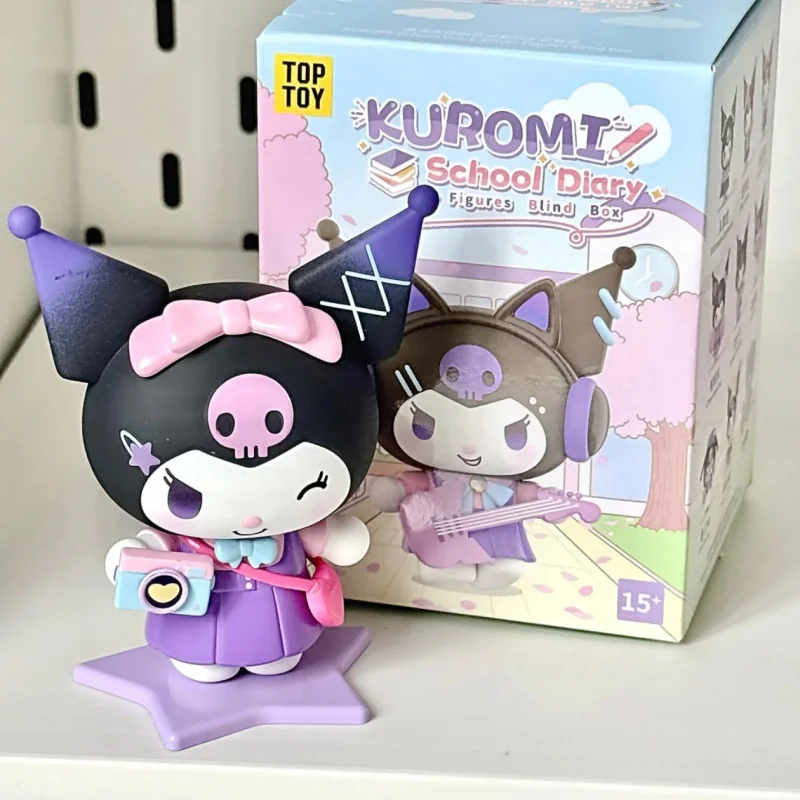 Sanrio Kuromi – série journal intime scolaire, Kit de Garage, boîte aveugle mignonne, jouets, ornement de bureau, cadeau d'anniversaire, jeu tendance, périphérique Anime