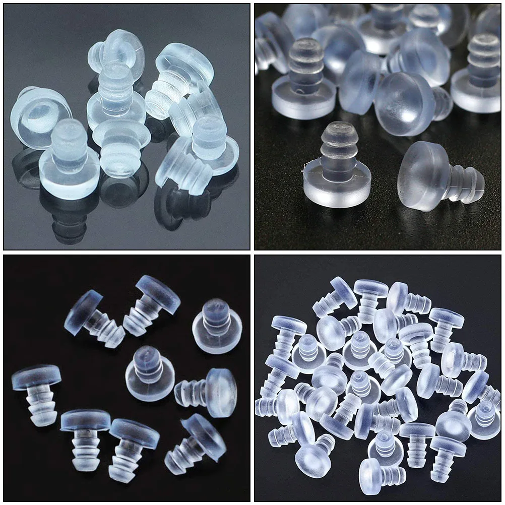 

100pcs Clear Rubber Spacers Embedded Stem Bumpers Furniture Protective Table Desktop Anti Collision Bumpers For Cabinet Doors