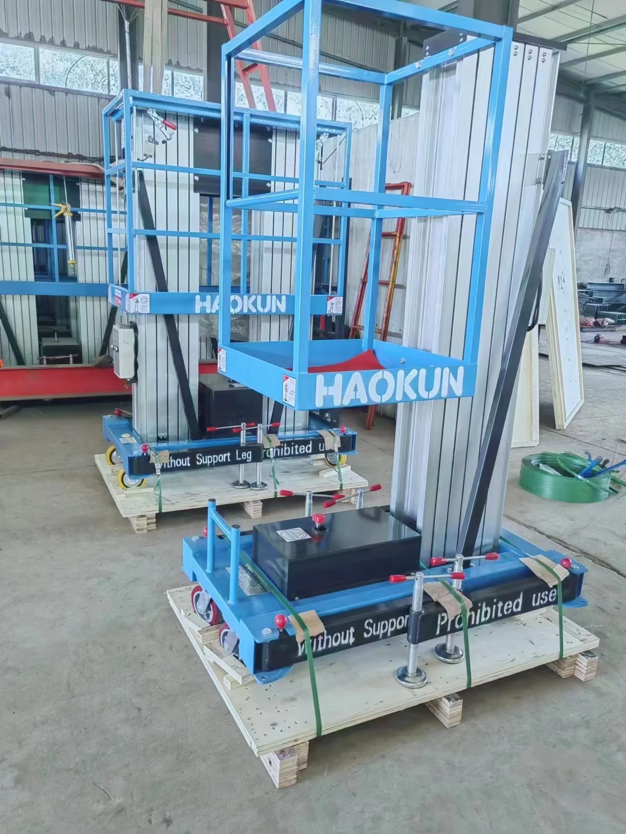 New Aluminum Alloy Single Column Lift Portable Vertical Hydraulic Ladder 4-16m Single Double Mast Electric Man Lift for Retail