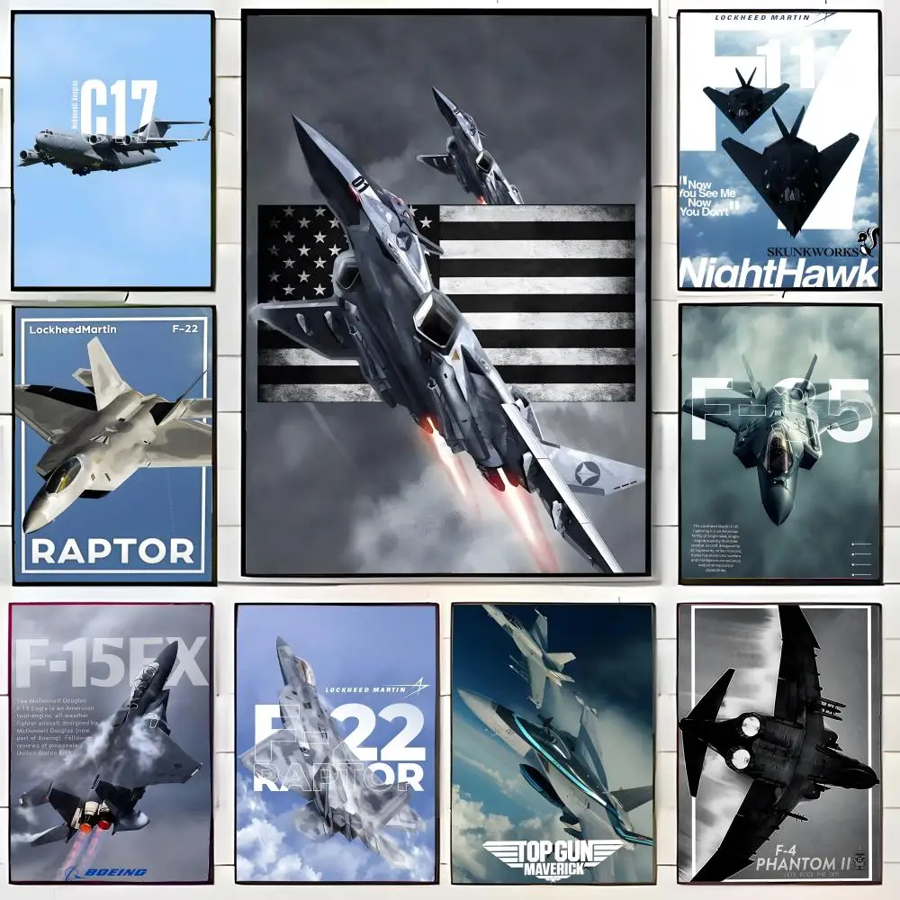 M-Military Aircraft Fighter Enthusiasts Poster, Wandkunstdruck, Poster, dekoratives Wandbild, Heimdekoration, Geschenk, ungerahmt