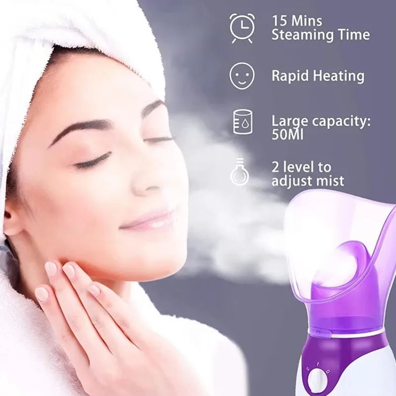 Portable Home Use Beauty Equipment Custom Logo Usb Spa Mini Face Steamer Cleaner Machine Nano Mist Sprayer Facial Steamer