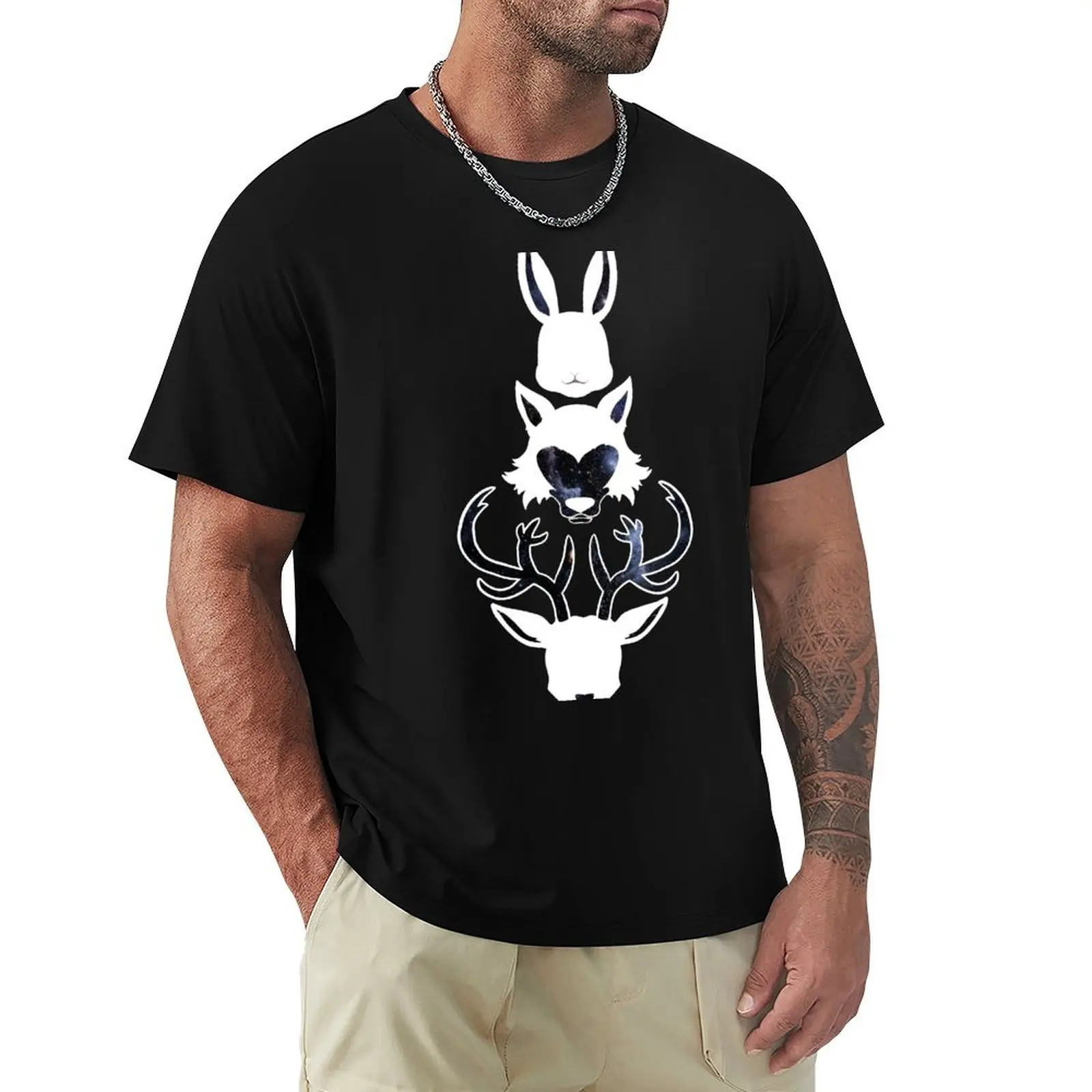 Copy of Beastars - Haru, Legoshi, Louis - Galaxy - Dark T-Shirt Sports Casual Short Sleeve Cotton Tee
