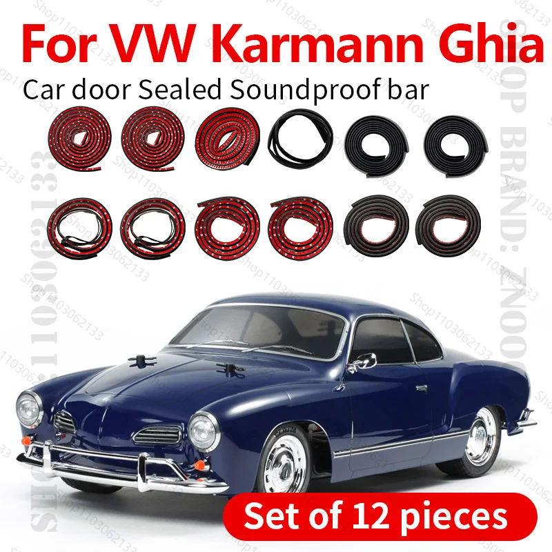 

For VW Karmann Ghia Car Door Seal Strip Rubber Double Layer Sealing Protector Soundproof Strip Dustproof Seal Strip 12PCS Set