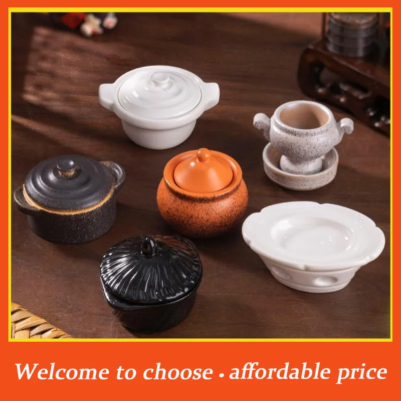 "1Pc new DIY Accessories Mini Clay Pot Plate Food Model Resin Dollhouse Kitchen Decoration Doll House Miniature Kitchen Items