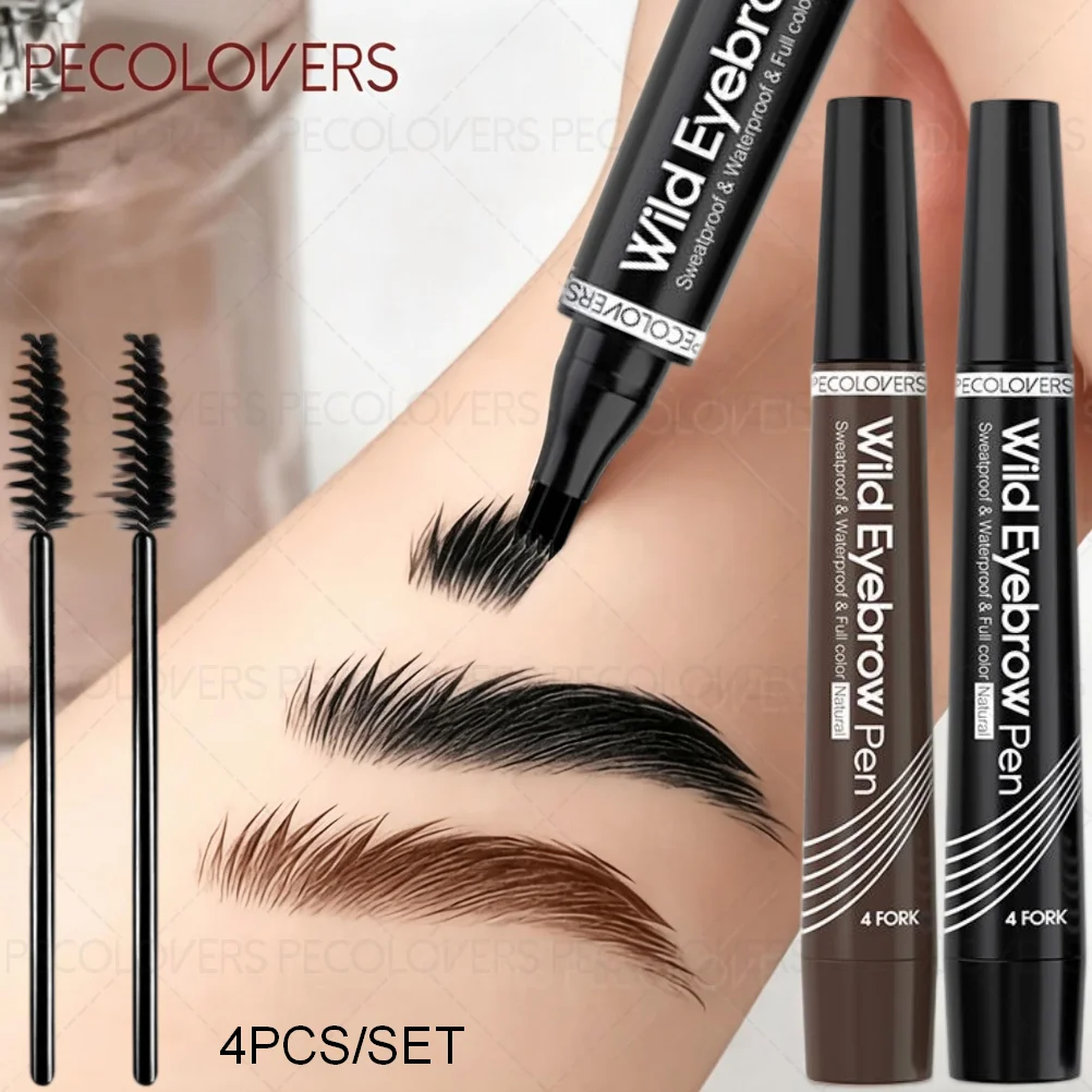 4PCS/Set Eyebrow Set -Waterproof and Long Lasting, Suitable for Eyebrow Tattooing, Soft Misty Brow Look, Daily Use