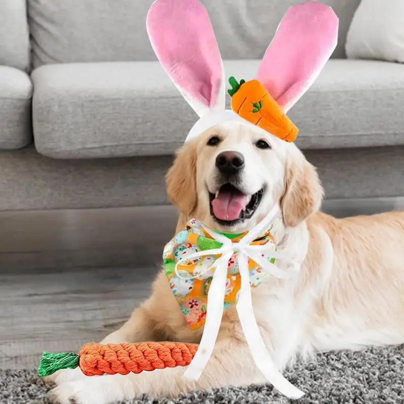 Easter Dog Bandana Cute Costume Outfit Bunny Hat Rabbits Look Snoods Toy Easter Supplies Enhancer For Poodle Pet Pitbulls