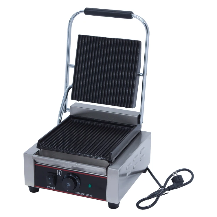 Commercial Single Plate Contact Grill Industrial Electric Panini Grill for Restaurant Hotel