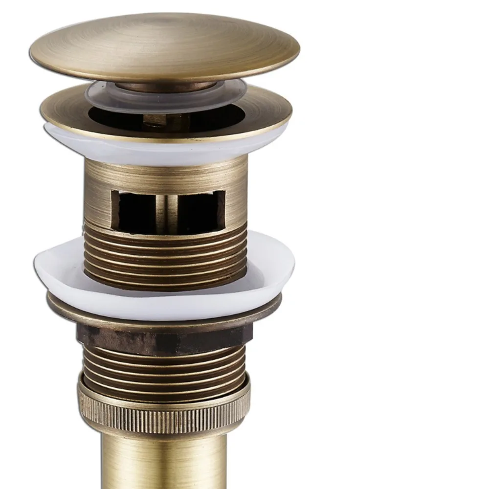 Brass Modern Round Bottle P trap 1 1/4, Sink Drain Pipe P trap Kit Antique with Pop up Drain