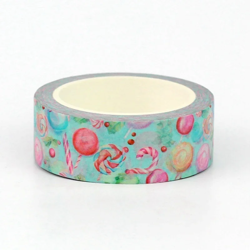 2024 NEW 1PC 10M Decor Lollipop Christmas Washi Tape for Scrapbooking Journaing Adhesive Masking Tape Cute Stationery