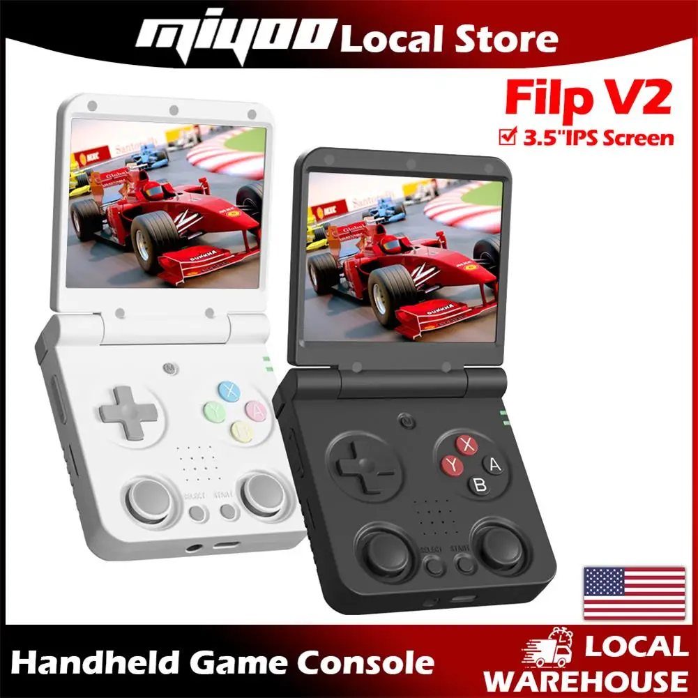 

Портативная игровая консоль MIYOO Flip V2 с 3,5-дюймовым IPS-экраном, классические ретро-игры, два аналоговых джойстика