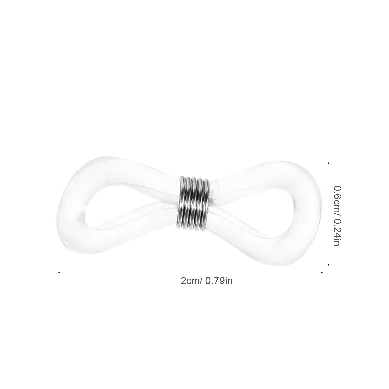 25Pcs Eyeglass Cord Ends Eyeglass Chain Holder Ends Rubber and Metal Construction 25x4mm Adjustable Silver Coil for Eyeglasses