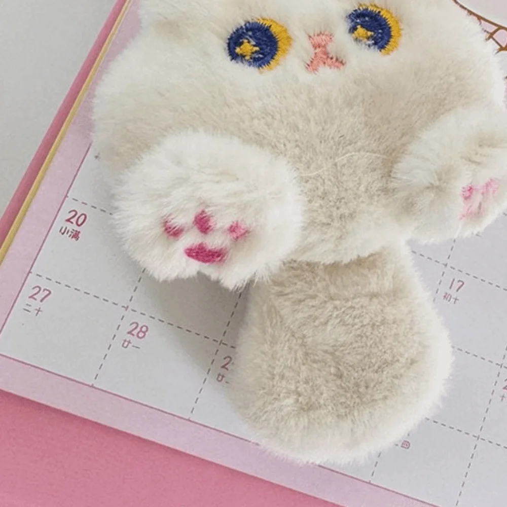 Funny Soft Cat Keychain Cartoon Stuffed Rabbit Keyring Kawaii Bear Pendant with Tail Unisex