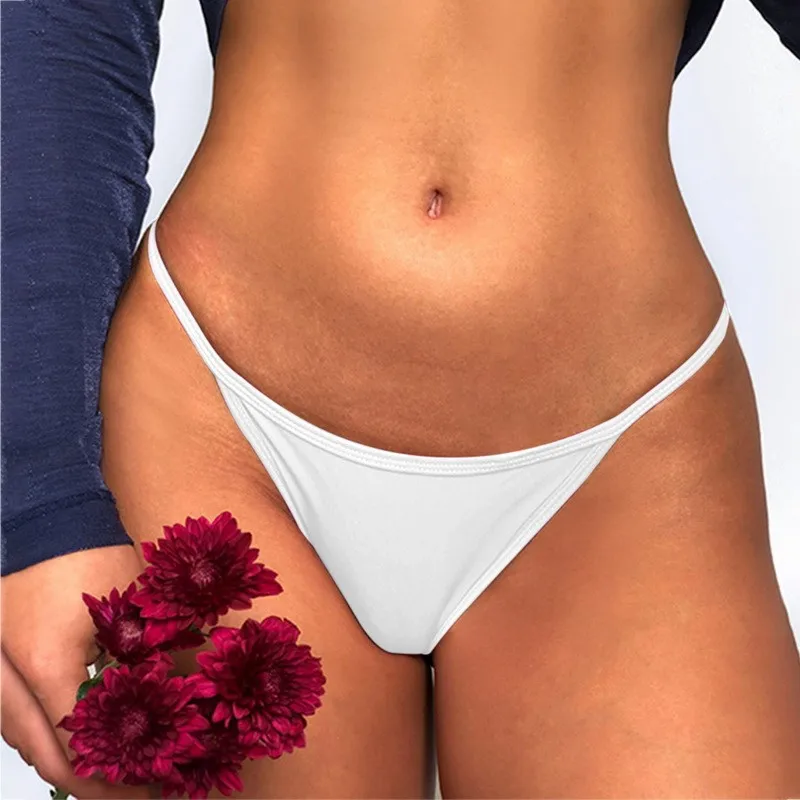 Embroidered Water Soluble Flower thong Ultra-thin Ice Silk WomenUnderwear Low Waist T-pants Tempting Peach Buttocks G-string