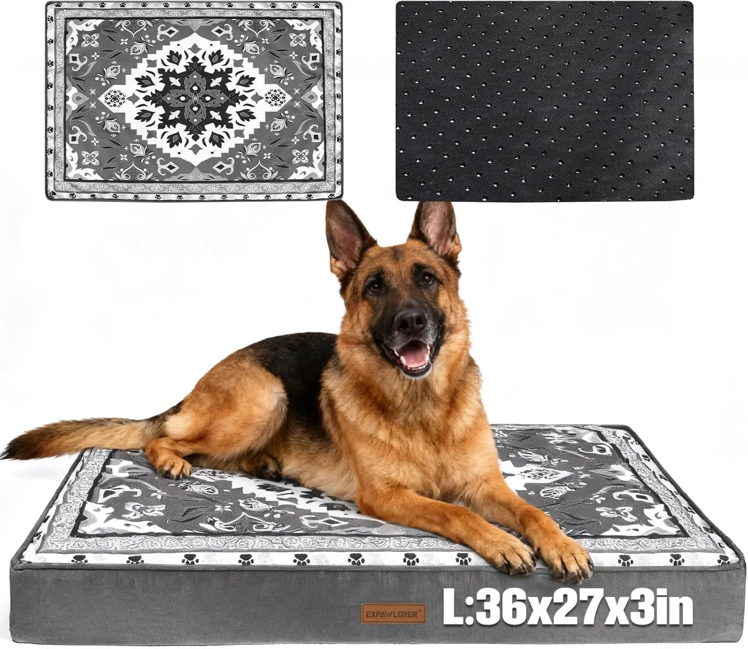

Large Dog Bed Small Medium Size Dogs, Waterproof Orthopedic Pet Mattress with Removable Washable Cover Non-Slip Bottom Z