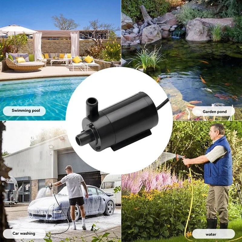 ABKD 8Pcs Black Silent Mini Submersible Pump For DC3V 5V For Computer Water Cooling USB Powered